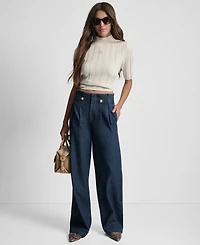 Dkny Jeans High Rise Pleated Trouser
