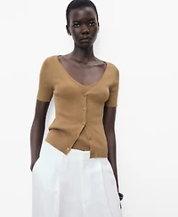 Mango Women's Mixed Ribbed Sweater