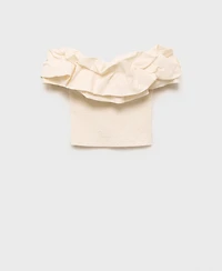 Mango Women's Ruffles Strapless Top
