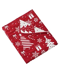 Greenland Home Fashions Peppermint Party Jacquard Woven Reversible Holiday Throw, 50" x 60"