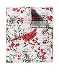 Greenland Home Fashions Cardinal Plaid Winter Wonderland Reversible Throw, 50" x 60"