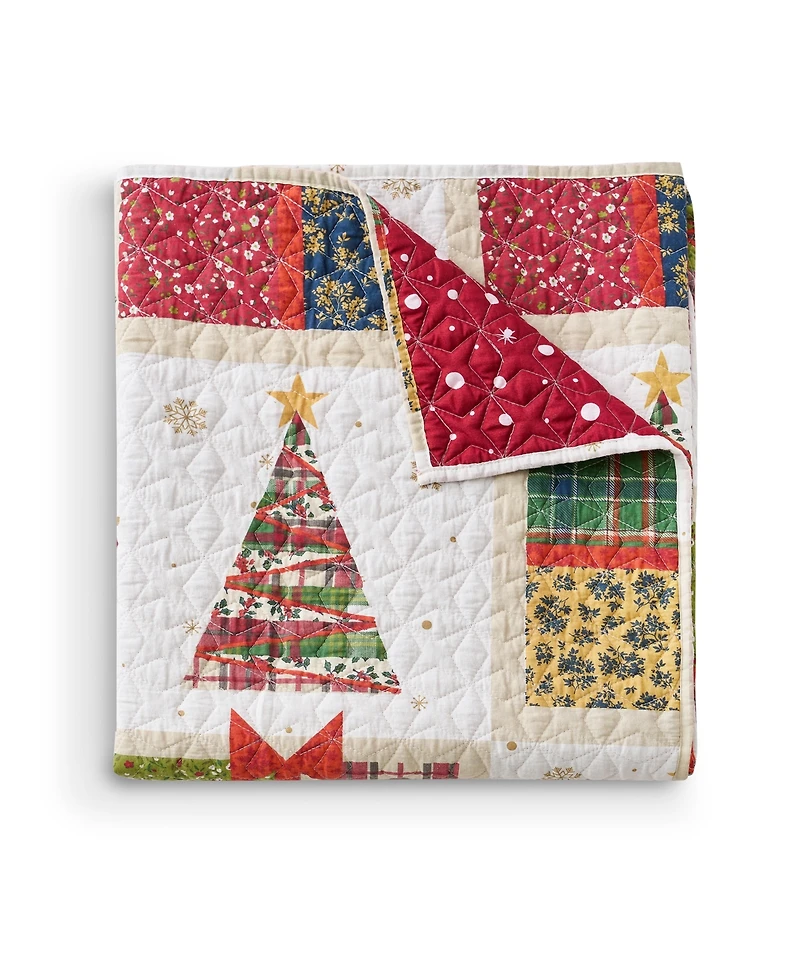 Greenland Home Fashions Deck the Halls Novelty Christmas Holiday Reversible Throw, 50" x 60"