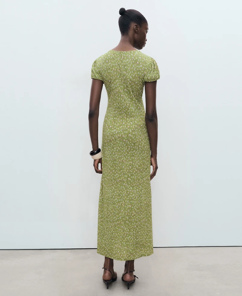 Mango Women's Floral-Print Pleated Dress