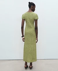 Mango Women's Floral-Print Pleated Dress