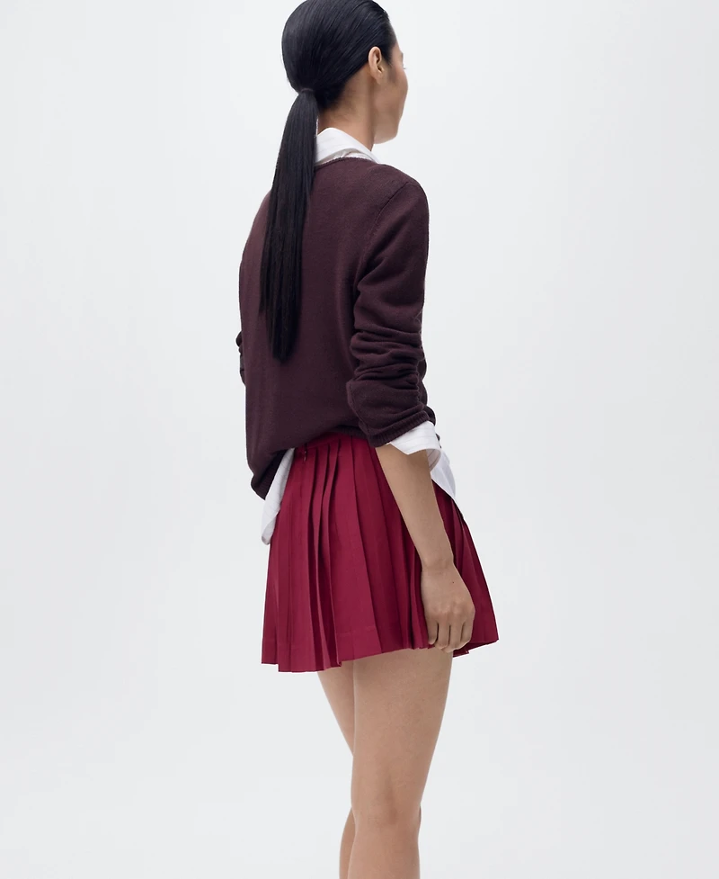 Mango Women's Buckles Pleated Skirt
