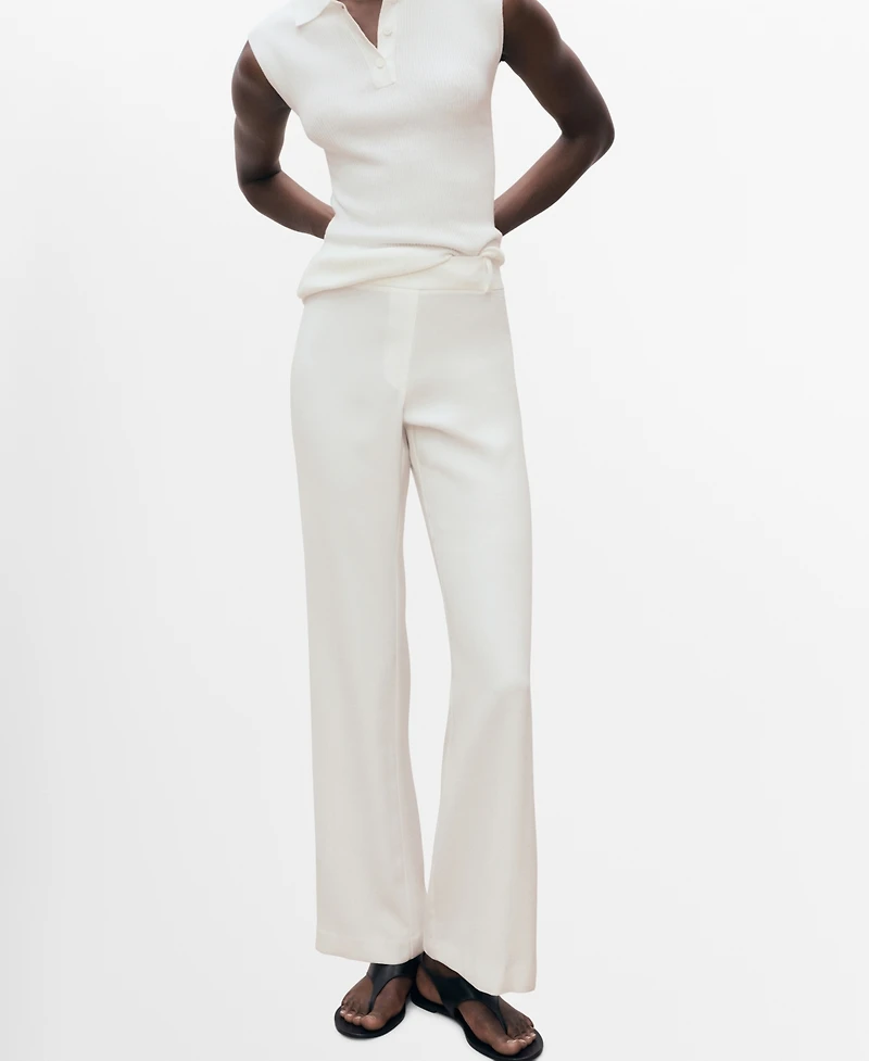 Mango Women's Straight-Fit Long Pants