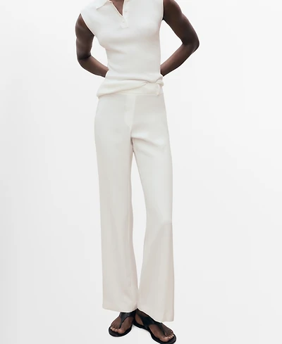 Mango Women's Straight-Fit Long Pants