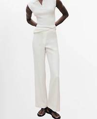 Mango Women's Straight-Fit Long Pants
