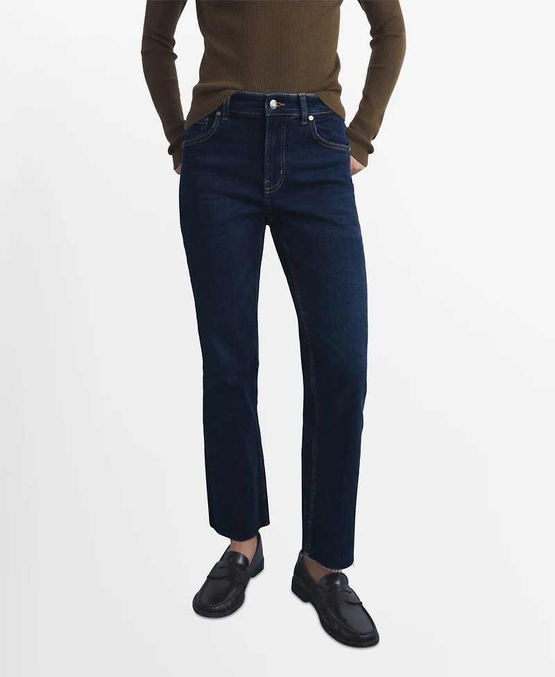 Mango Women's Sienna Flared Cropped Jeans