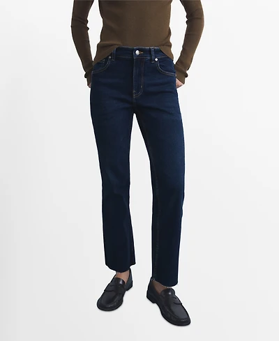 Mango Women's Sienna Flared Cropped Jeans