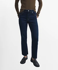 Mango Women's Sienna Flared Cropped Jeans