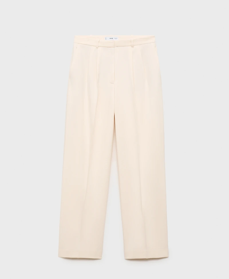 Mango Women's Straight-Fit Pleated Pants