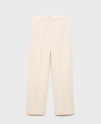 Mango Women's Straight-Fit Pleated Pants