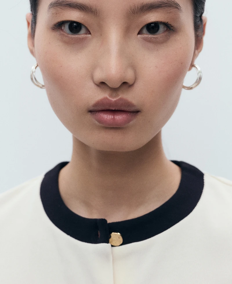 Mango Women's Contrasting Cotton Cardigan