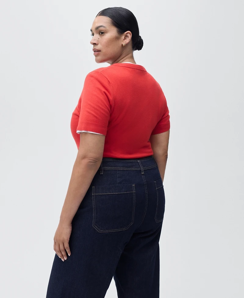 Mango Women's Pockets Wide Leg Jeans