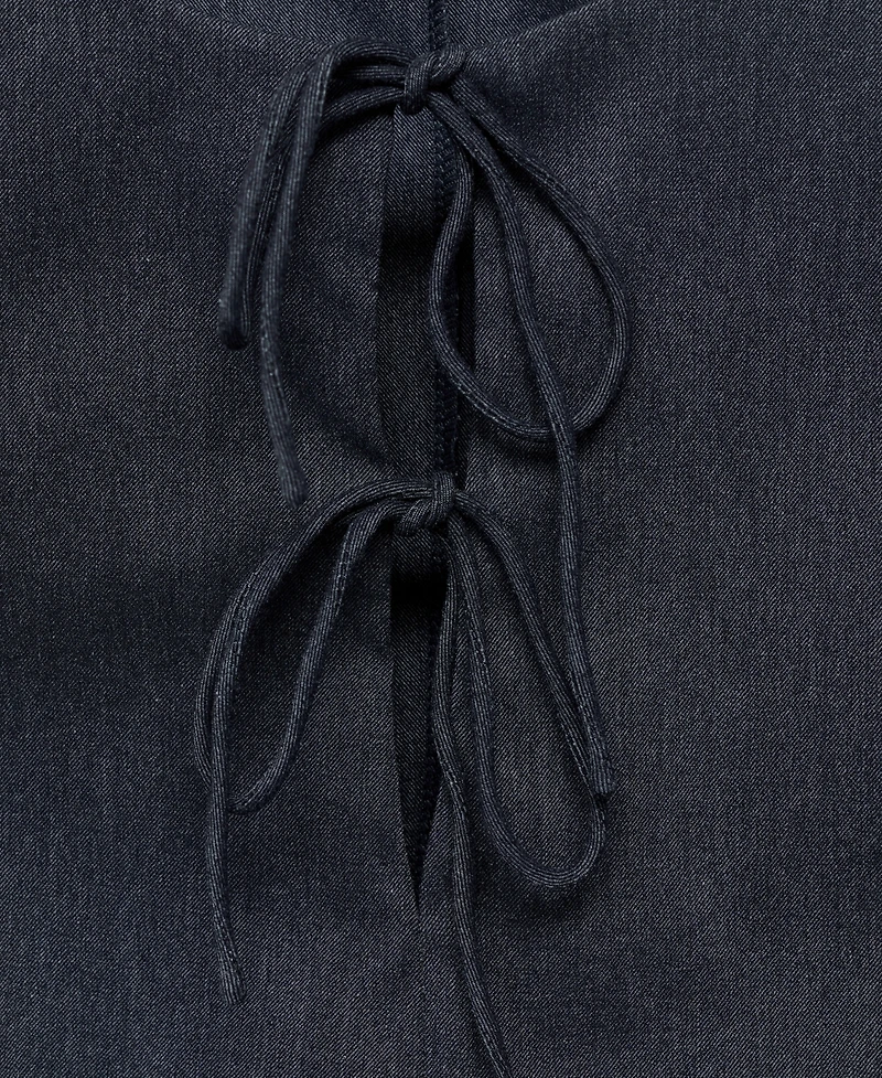 Mango Women's Denim Effect Tie Top