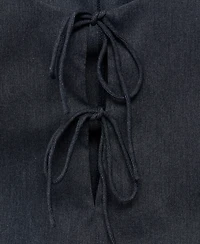 Mango Women's Denim Effect Tie Top