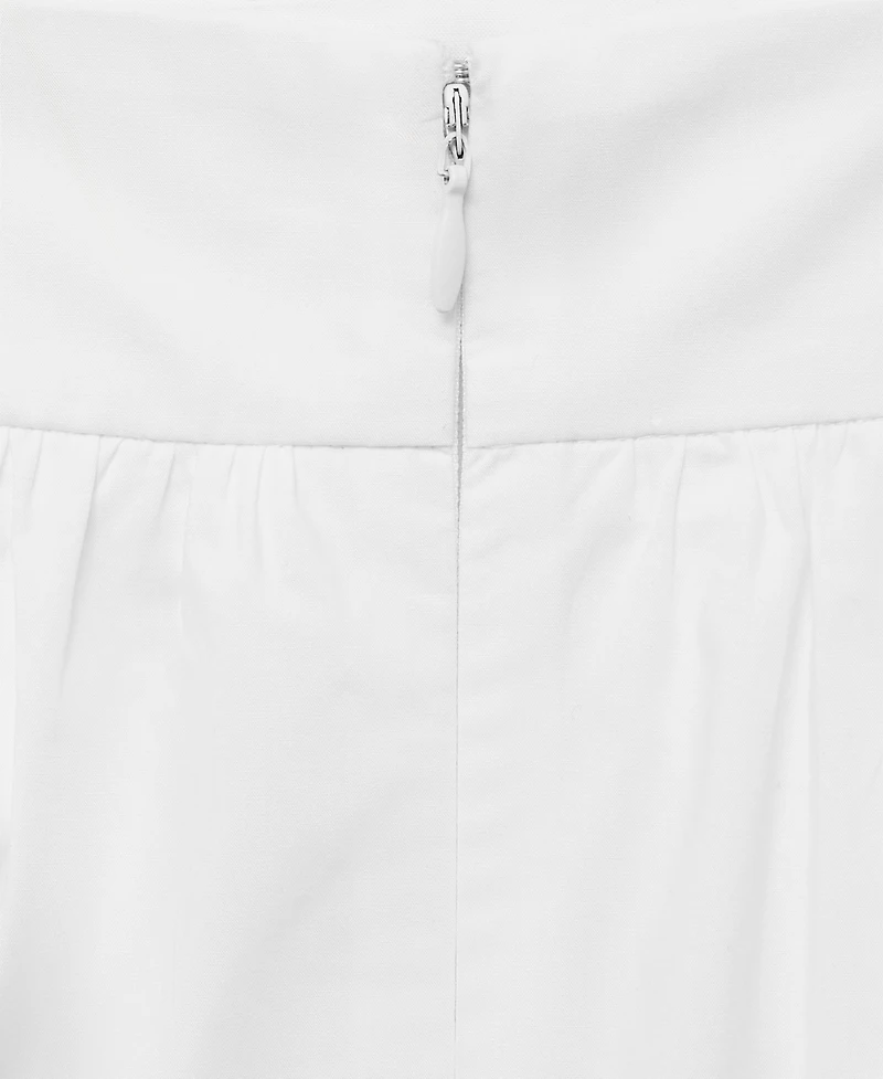 Mango Women's Pleated Midi Cotton Skirt