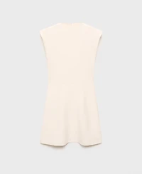 Mango Women's Perkins Collar Flared Knit Dress