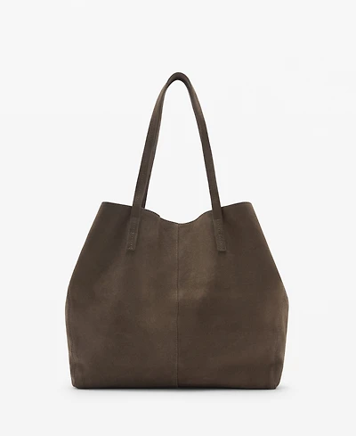 Mango Women's Suede Shopper Bag