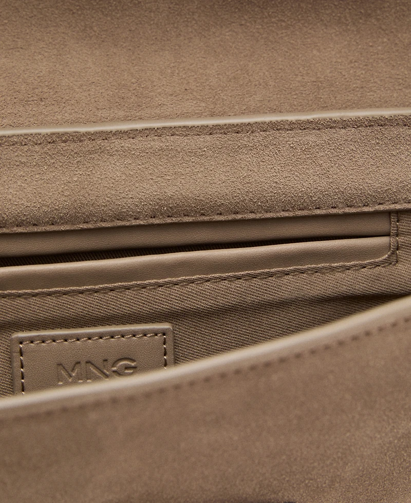 Mango Women's Suede Shoulder Bag