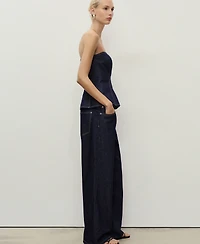 Mango Women's Straight-Fit Belt Jeans