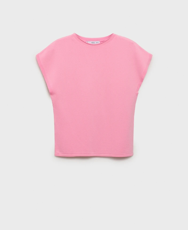 Mango Women's Short-Sleeved Fine-Knit Sweater