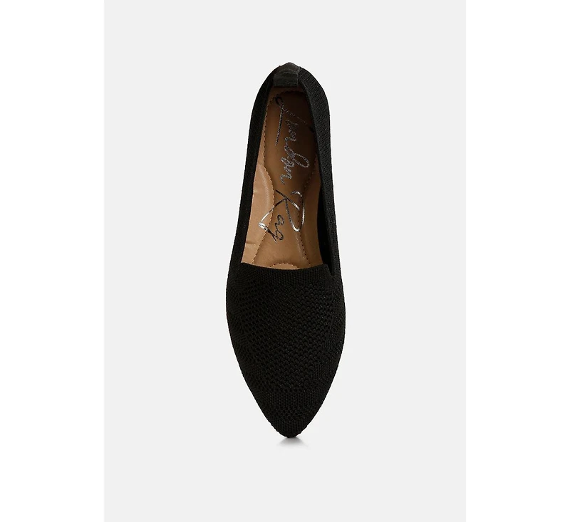 London Rag Akili Knit Textile Solid Flats Women