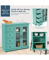 Buffet Sideboard Table Kitchen Storage Cabinet with Drawers and Doors