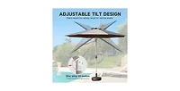 Flynama 9FT Outdoor Patio Umbrella with Push Button Tilt and Crank Wind Vent