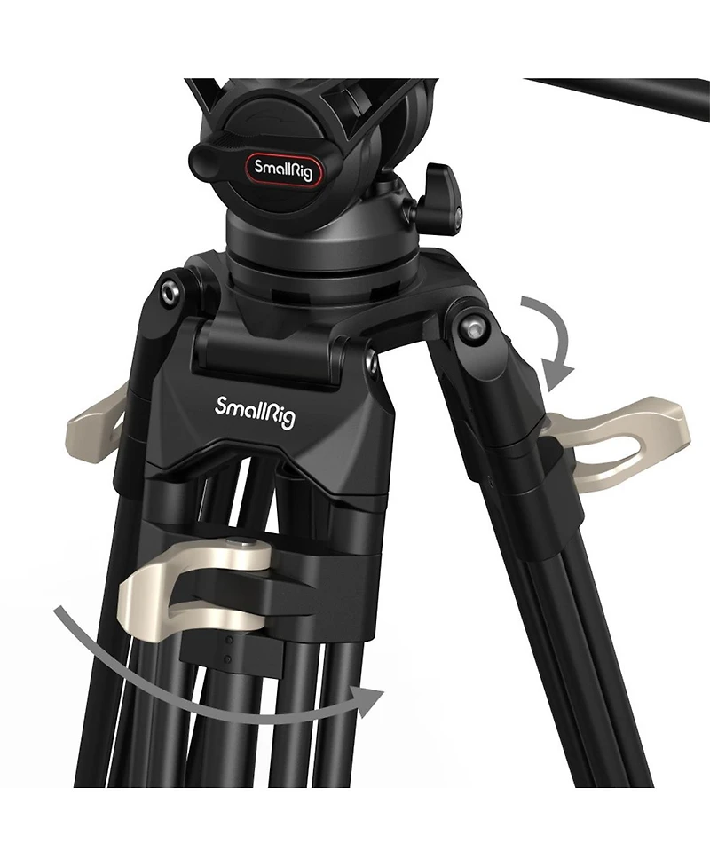 SmallRig Ad-01 3751B 3-Section Heavy-Duty Aluminum Tripod with Fluid Head