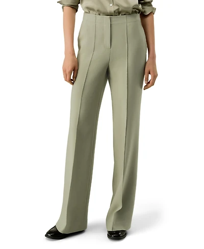 Lilysilk Women's Silk-Wool Twill Flare Pants