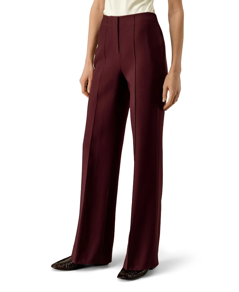 Lilysilk Women's Silk-Wool Twill Flare Pants