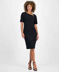 Kasper Women's Asymmetrical-Neck Sheath Dress