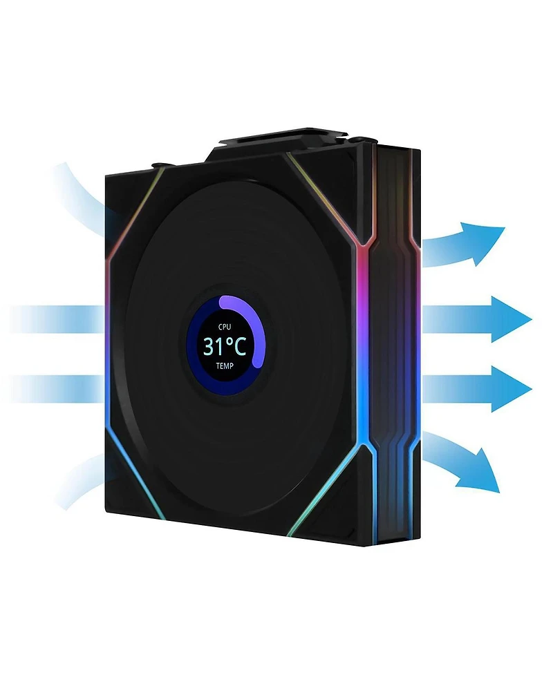Lian-Li Uni Fan Tl Wireless 1.6" Lcd 120mm Argb Case Fan, Black