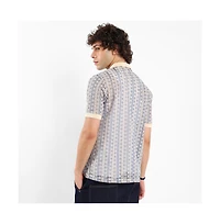 Campus Sutra Men's Ditsy Floral Knit Shirt