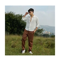 Campus Sutra Men's Ridge-Striped Shirt