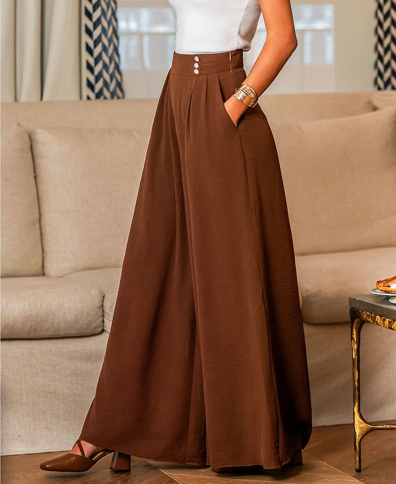 Cupshe Women's Elevated Ease Brown Pants