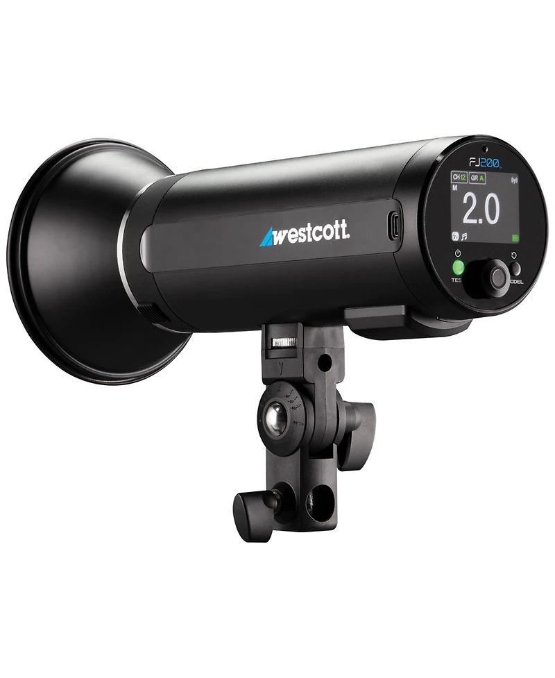 Westcott Westcott FJ200 Round Head Pocket Strobe with 1.3 sec. Recycle Time, Ttl, Hss and Includes Tilter Bracket, 30-Degree Honeycomb Grid with Gel C