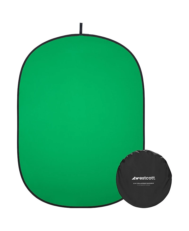 Westcott 5x6.5' Collapsible 2-In-1 Backdrop, Gray & Green