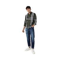 Campus Sutra Men's Tartan Plaid Dark Green Shirt