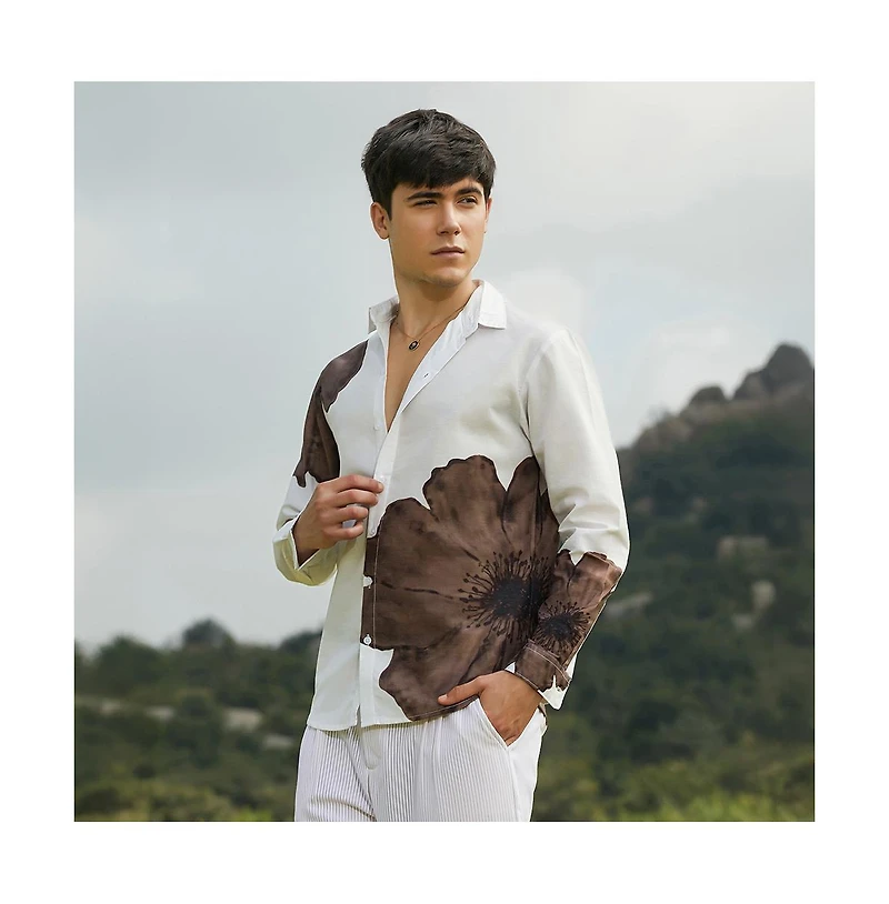 Campus Sutra Men's Primrose Flora Shirt