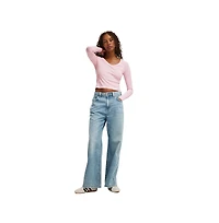 Cotton On Women's Goldie Rib V Neck Long Sleeve