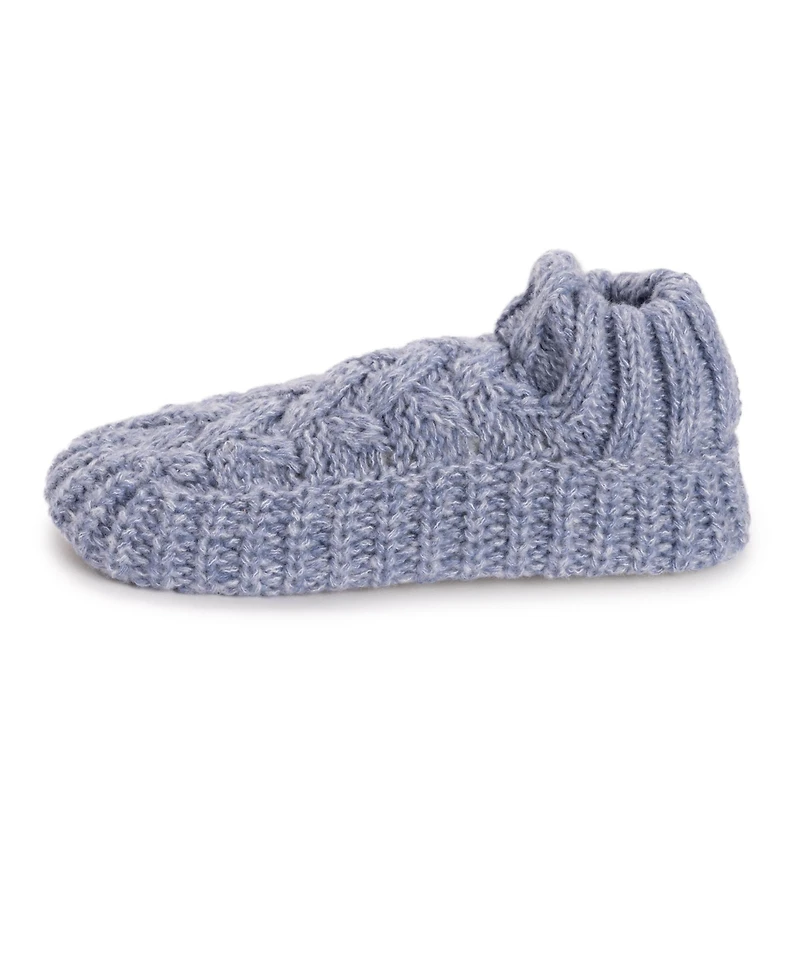 Muk Luks Women's Sweater Cuff Bootie, Pink, S/M