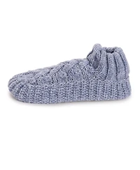 Muk Luks Women's Sweater Cuff Bootie, Pink, S/M