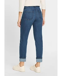 Olsen Women's Mona Fit Straight Leg 5-Pocket Jean with Rhinestone Hem