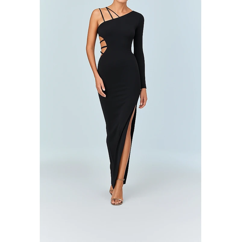Jendue Women's Aurora One Shoulder Maxi Dress