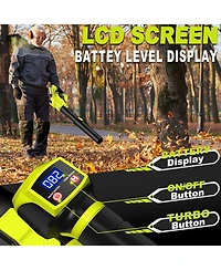 Silvel Cordless Leaf Blower, 550CFM (160MPH) Brushless Turbo Blower, 24V High Power Battery Powered Leaf Blowers with 2x4.0Ah Battery & Charger, Elect