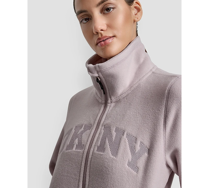 Dkny Women's Full-Zip Varsity Logo Top