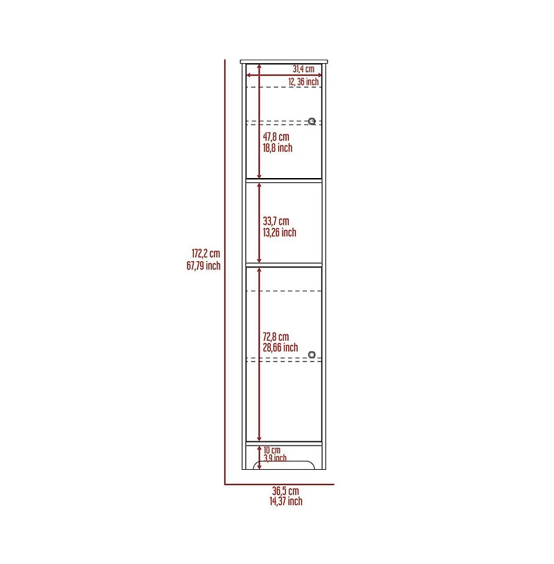 Tuhome Ibis Linen Cabinet Light Oak Mdf